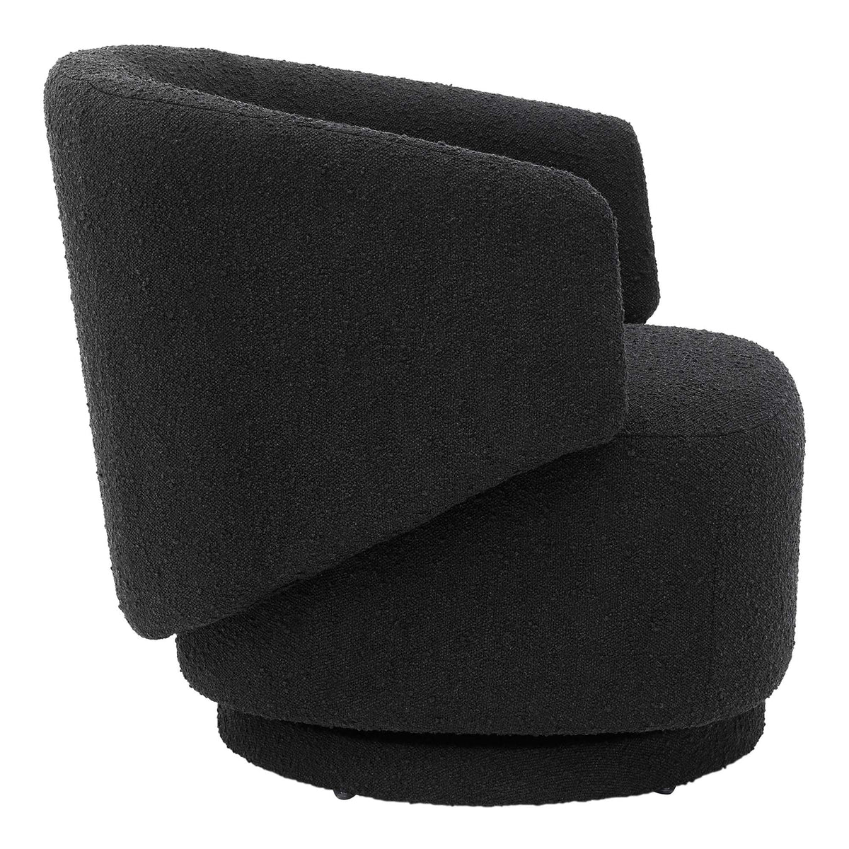 Celestia Black Boucle Fabric Swivel Chair - Ornate Home