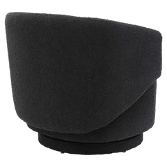 Celestia Black Boucle Fabric Swivel Chair - Ornate Home