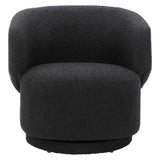 Celestia Black Boucle Fabric Swivel Chair - Ornate Home