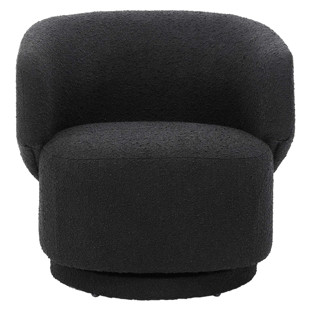 Celestia Black Boucle Fabric Swivel Chair - Ornate Home