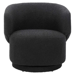 Celestia Black Boucle Fabric Swivel Chair - Ornate Home