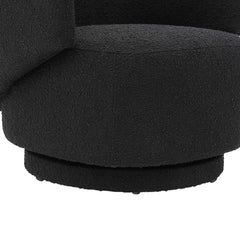Celestia Black Boucle Fabric Swivel Chair - Ornate Home