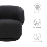 Celestia Black Boucle Fabric Swivel Chair - Ornate Home