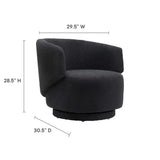 Celestia Black Boucle Fabric Swivel Chair - Ornate Home
