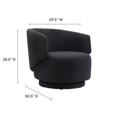 Celestia Black Boucle Fabric Swivel Chair - Ornate Home