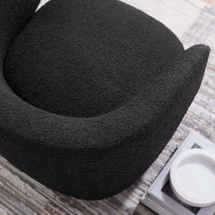 Celestia Black Boucle Fabric Swivel Chair - Ornate Home