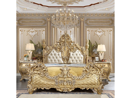 Celestia Bright Gold California King Bed  / HD-1801 - Ornate Home