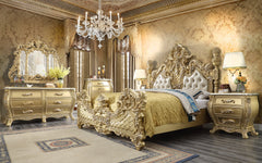 Celestia Bright Gold California King Bed  / HD-1801 - Ornate Home
