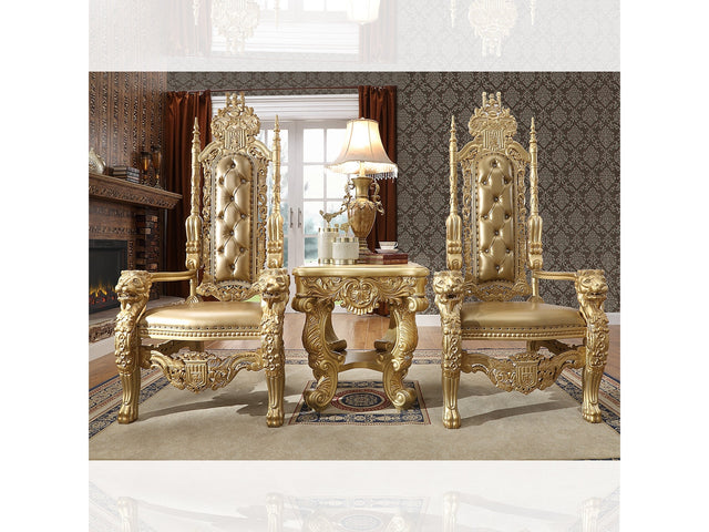 Celestia Bright Gold King Chair  / HD-1801 - Ornate Home