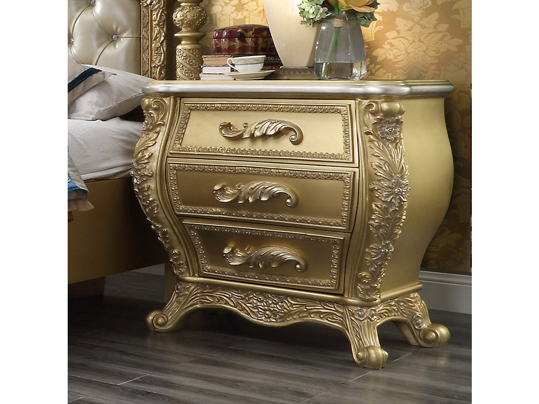 Celestia Bright Gold Nightstand  / HD-1801 - Ornate Home