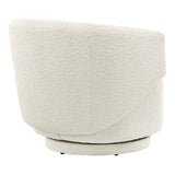 Celestia Ivory Boucle Fabric Swivel Chair - Ornate Home