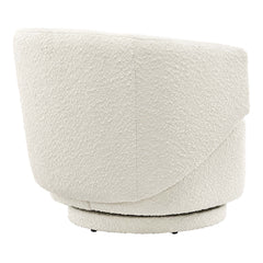 Celestia Ivory Boucle Fabric Swivel Chair - Ornate Home