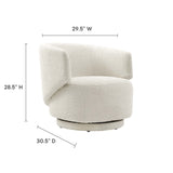 Celestia Ivory Boucle Fabric Swivel Chair - Ornate Home