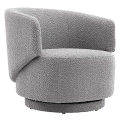 Celestia Light Gray Boucle Fabric Swivel Chair - Ornate Home