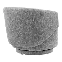 Celestia Light Gray Boucle Fabric Swivel Chair - Ornate Home