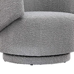 Celestia Light Gray Boucle Fabric Swivel Chair - Ornate Home