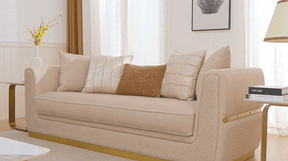 Celestial Manor White/Gold Sofa / HD-S3181 - Ornate Home