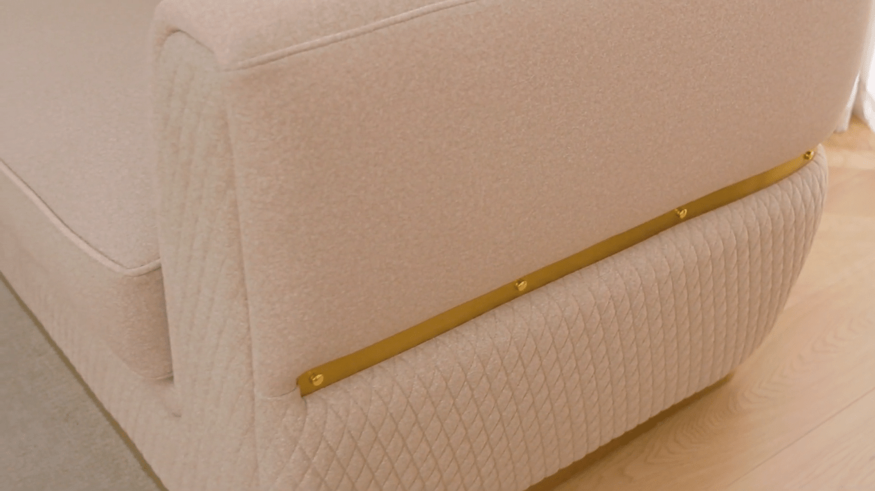 Celestial Manor White/Gold Sofa / HD-S3181 - Ornate Home