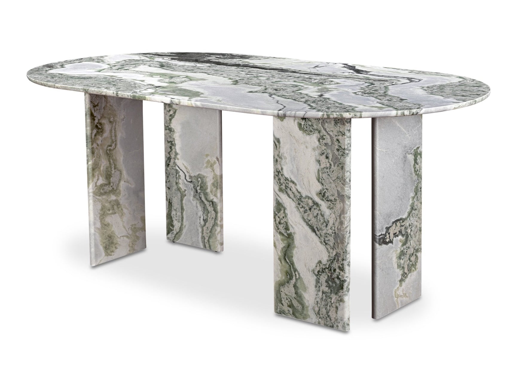 Celia Green Onyx Marble Oval Dining Table - Ornate Home