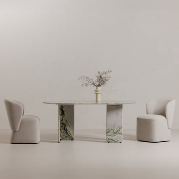Celia Green Onyx Marble Oval Dining Table - Ornate Home