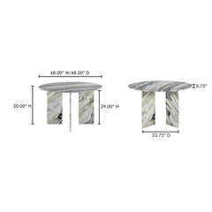 Celia Green Onyx Marble Round Dining Table - Ornate Home