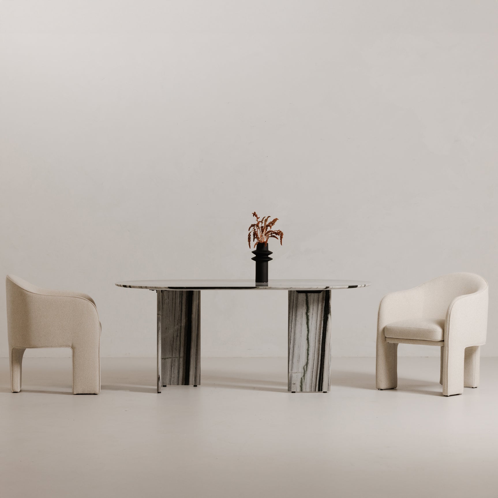 Celia Multicolor Marble Oval Dining Table - Ornate Home