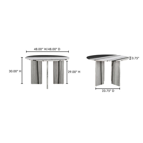 Celia Multicolor Marble Round Dining Table - Ornate Home