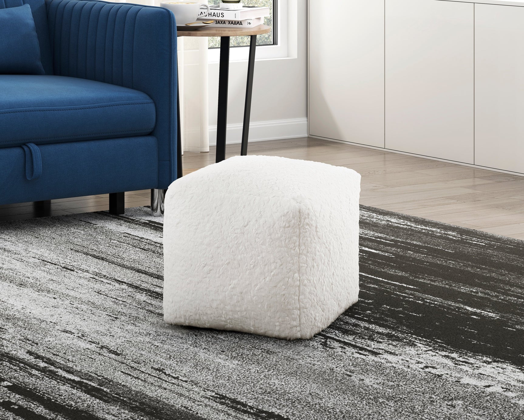 Celina Off-White Pouf - Ornate Home