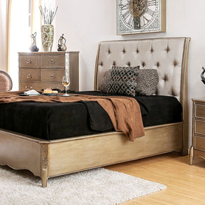 Celine Brushed Gold E.King Bed - Ornate Home