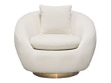 Celine Cream Swivel Accent Chair - Ornate Home