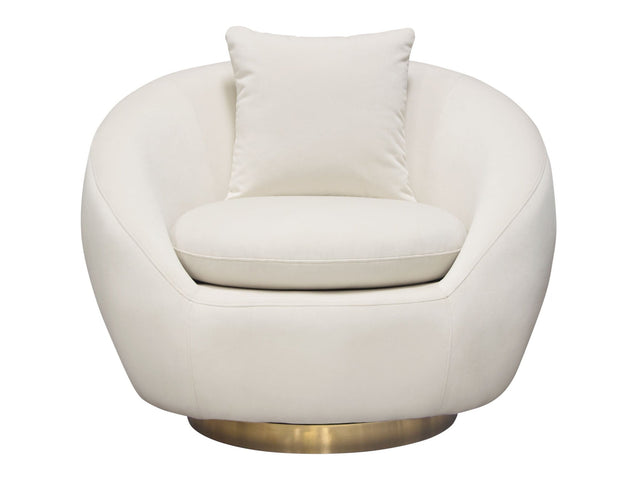 Celine Cream Swivel Accent Chair - Ornate Home