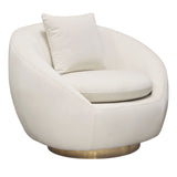 Celine Cream Swivel Accent Chair - Ornate Home