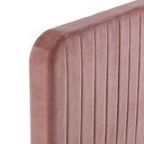 Celine Dusty Rose Channel Tufted Performance Velvet Twin Bed - Ornate Home
