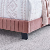 Celine Dusty Rose Channel Tufted Performance Velvet Twin Bed - Ornate Home