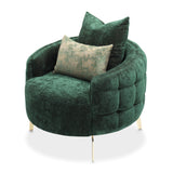 Celine Gold/Emerald Accent Chair - Ornate Home