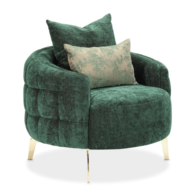Celine Gold/Emerald Accent Chair - Ornate Home