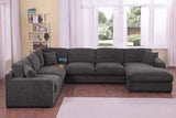 Celine Gray 128"W Chenille Corner Sectional Sofa with Right-Facing Chaise - Ornate Home