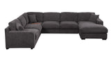 Celine Gray 128"W Chenille Corner Sectional Sofa with Right-Facing Chaise - Ornate Home
