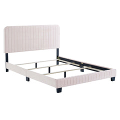 Celine Pink Channel Tufted Performance Velvet Queen Bed - Ornate Home