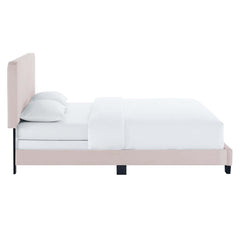 Celine Pink Channel Tufted Performance Velvet Queen Bed - Ornate Home