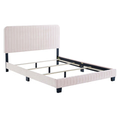 Celine Pink Channel Tufted Performance Velvet Twin Bed - Ornate Home