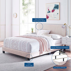 Celine Pink Channel Tufted Performance Velvet Twin Bed - Ornate Home