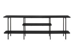 Celine Side 3 Tier Shelf Table Console in Black - Ornate Home