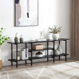 Celine Side 3 Tier Shelf Table Console in Black - Ornate Home