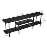 Celine Side 3 Tier Shelf Table Console in Black - Ornate Home