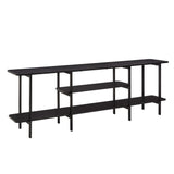 Celine Side 3 Tier Shelf Table Console in Black - Ornate Home