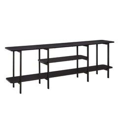 Celine Side 3 Tier Shelf Table Console in Black - Ornate Home