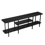 Celine Side 3 Tier Shelf Table Console in Black - Ornate Home