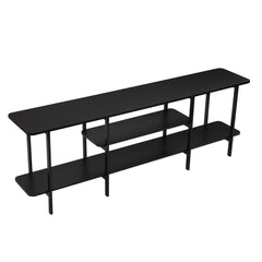 Celine Side 3 Tier Shelf Table Console in Black - Ornate Home