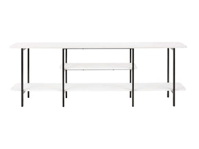 Celine Side 3 Tier Shelf Table Console in White - Ornate Home